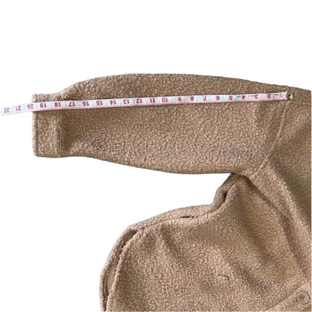 NWT Only Tan Teddy Style Long Sherpa Jacket Size Large - Picture 9 of 9